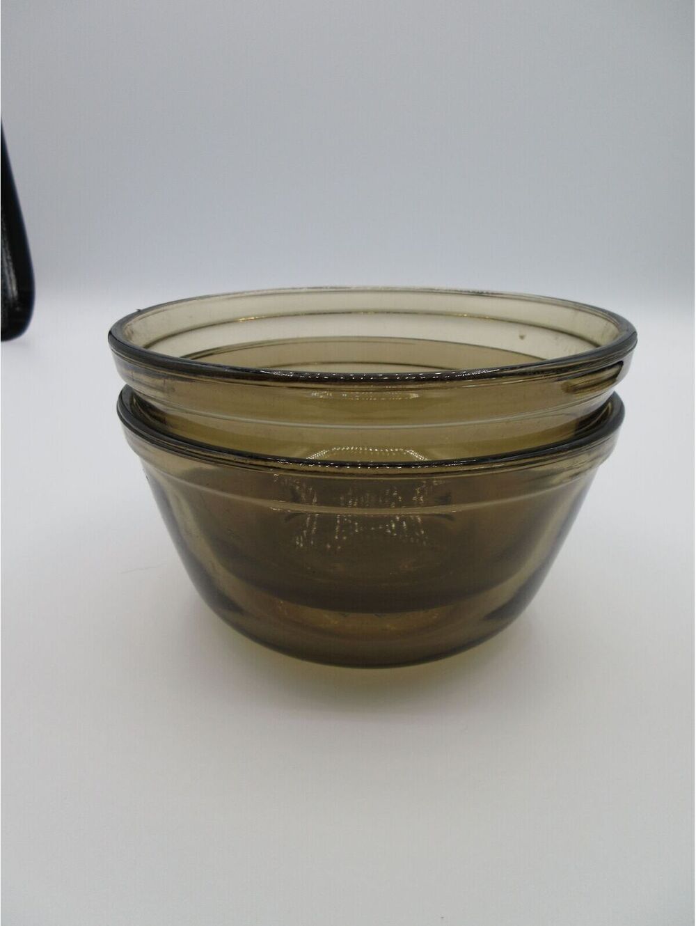 35. Vintage Anchor Hocking Amber Glass Mixing Bowls Set of 2